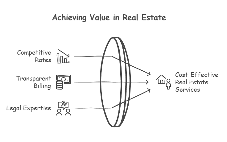 Real estate value factors and services diagram.